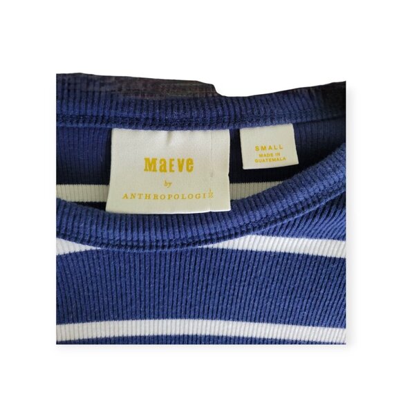 Anthropologie Maeve navy white Blair Baby Tee Size S - Picture 7 of 10